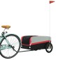 vidaXL Remolque para bicicleta hierro negro y rojo 45 kg vidaXL Remolque para bicicleta hierro negro y rojo 45 kg