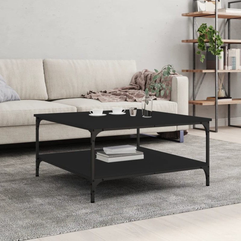 vidaXL Mesa de centro madera de ingeniería negro 80x80x40 cm vidaXL Mesa de centro madera de ingeniería negro 80x80x40 cm