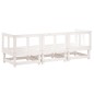 vidaXL Juego de muebles de jardín 3 pzas madera maciza de pino blanco