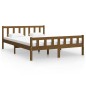 vidaXL Estructura de cama madera maciza marrón miel 140x200 cm