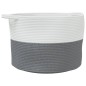 vidaXL Cesta para ropa sucia algodón gris y blanco Ø55x36 cm