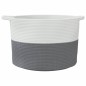 vidaXL Cesta para ropa sucia algodón gris y blanco Ø55x36 cm
