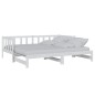 vidaXL Sofá cama extraíble madera maciza de pino blanco 2x(90x200) cm