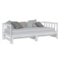 vidaXL Sofá cama extraíble madera maciza de pino blanco 2x(90x200) cm