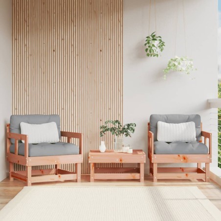 vidaXL Sillones de jardín 2 unidades madera maciza Douglas