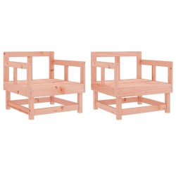 vidaXL Sillones de jardín 2 unidades madera maciza Douglas