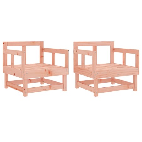 vidaXL Sillones de jardín 2 unidades madera maciza Douglas