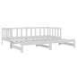 vidaXL Sofá cama extraíble madera maciza de pino blanco 2x(90x200) cm