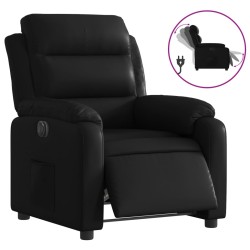 vidaXL Sillón reclinable eléctrico de cuero sintético negro