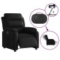 vidaXL Sillón reclinable eléctrico de cuero sintético negro