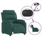 vidaXL Sillón reclinable eléctrico tela verde oscuro vidaXL Sillón reclinable eléctrico tela verde oscuro