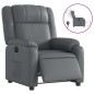 vidaXL Sillón reclinable eléctrico de cuero sintético gris vidaXL Sillón reclinable eléctrico de cuero sintético gris