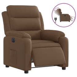 vidaXL Sillón reclinable eléctrico de tela marrón