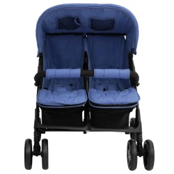 vidaXL Carrito para gemelos de acero azul marino