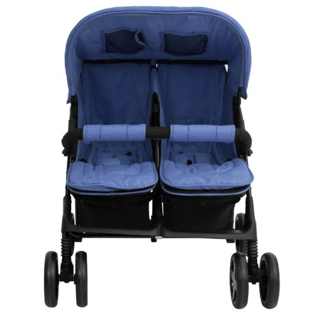 vidaXL Carrito para gemelos de acero azul marino