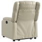 vidaXL Sillón reclinable elevable cuero artificial color crema vidaXL Sillón reclinable elevable cuero artificial color crema