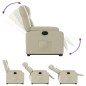 vidaXL Sillón reclinable elevable cuero artificial color crema vidaXL Sillón reclinable elevable cuero artificial color crema