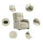 vidaXL Sillón reclinable elevable cuero artificial color crema vidaXL Sillón reclinable elevable cuero artificial color crema