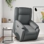 vidaXL Sillón reclinable elevable cuero artificial gris vidaXL Sillón reclinable elevable cuero artificial gris