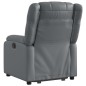 vidaXL Sillón reclinable elevable cuero artificial gris vidaXL Sillón reclinable elevable cuero artificial gris