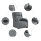 vidaXL Sillón reclinable elevable cuero artificial gris vidaXL Sillón reclinable elevable cuero artificial gris