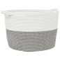 vidaXL Cesta para ropa sucia algodón gris y blanco Ø60x36 cm vidaXL Cesta para ropa sucia algodón gris y blanco Ø60x36 cm