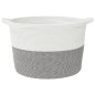 vidaXL Cesta para ropa sucia algodón gris y blanco Ø60x36 cm vidaXL Cesta para ropa sucia algodón gris y blanco Ø60x36 cm