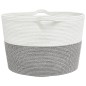 vidaXL Cesta para ropa sucia algodón gris y blanco Ø60x36 cm vidaXL Cesta para ropa sucia algodón gris y blanco Ø60x36 cm