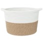 vidaXL Cesta para ropa sucia algodón marrón y blanco Ø60x36 cm vidaXL Cesta para ropa sucia algodón marrón y blanco Ø60x36 cm