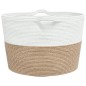 vidaXL Cesta para ropa sucia algodón marrón y blanco Ø60x36 cm vidaXL Cesta para ropa sucia algodón marrón y blanco Ø60x36 cm