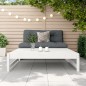 vidaXL Taburete de jardín madera maciza de pino blanco 120x80 cm vidaXL Taburete de jardín madera maciza de pino blanco 120x80 cm