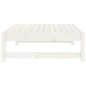 vidaXL Taburete de jardín madera maciza de pino blanco 120x80 cm vidaXL Taburete de jardín madera maciza de pino blanco 120x80 cm