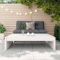 vidaXL Taburete de jardín madera maciza de pino blanco 120x80 cm vidaXL Taburete de jardín madera maciza de pino blanco 120x80 cm