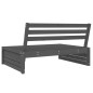 vidaXL Sofá central de jardín madera maciza de pino gris 120x80 cm