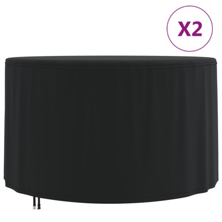 vidaXL Cubiertas muebles jardín 2 uds tela Oxford 420D Ø 128x71 cm