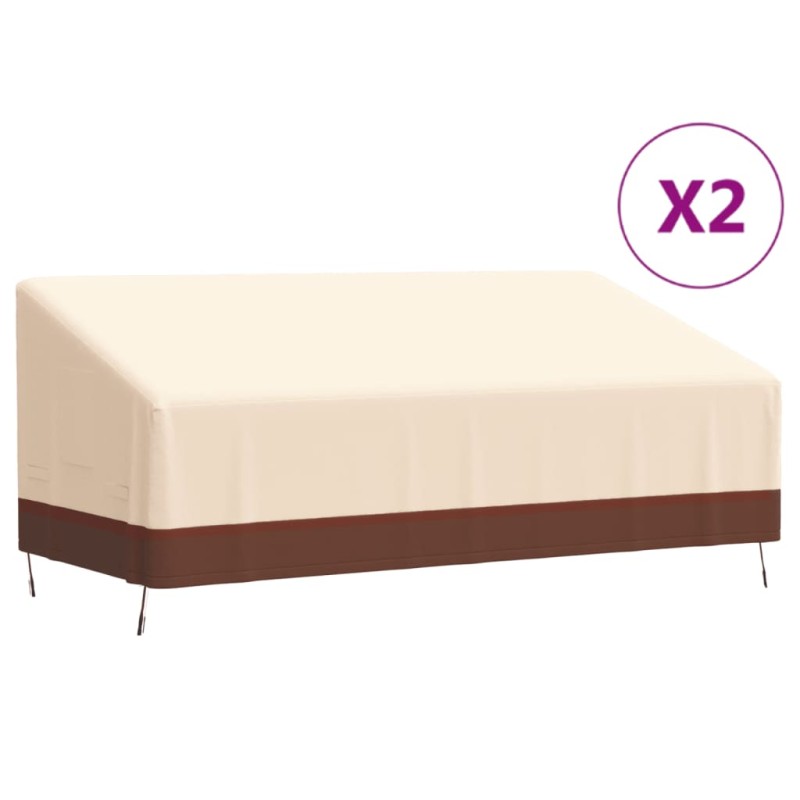 vidaXL Cubiertas banco 3 plazas 2 uds tela Oxford 600D 198x97x48/74 cm