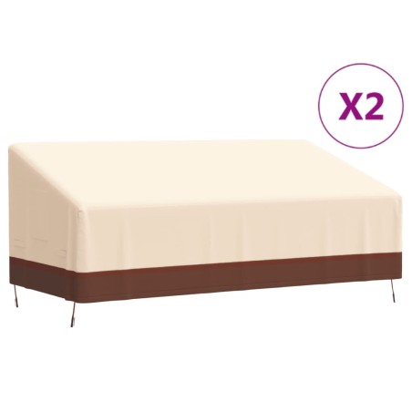 vidaXL Cubiertas banco 3 plazas 2 uds tela Oxford 600D 198x97x48/74 cm