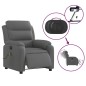 vidaXL Sillón reclinable de masaje eléctrico tela gris oscuro vidaXL Sillón reclinable de masaje eléctrico tela gris oscuro