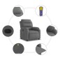 vidaXL Sillón reclinable de masaje eléctrico tela gris oscuro vidaXL Sillón reclinable de masaje eléctrico tela gris oscuro