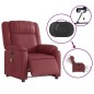 vidaXL Sillón masaje reclinable eléctrico cuero sintético rojo tinto vidaXL Sillón masaje reclinable eléctrico cuero sintético rojo tinto