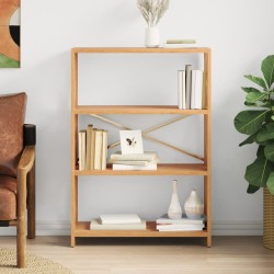 vidaXL Estantería de 4 niveles madera maciza de roble 80x30x112 cm
