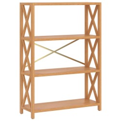 vidaXL Estantería de 4 niveles madera maciza de roble 80x30x112 cm