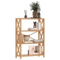 vidaXL Estantería de 4 niveles madera maciza de roble 80x30x112 cm vidaXL Estantería de 4 niveles madera maciza de roble 80x30x112 cm