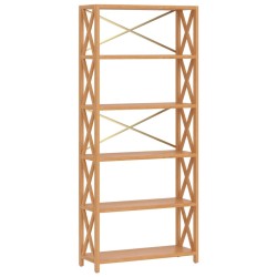 vidaXL Estantería de 6 niveles madera maciza de roble 80x30x181 cm