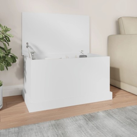 vidaXL Baúl de almacenaje madera contrachapada blanco 70x40x38 cm
