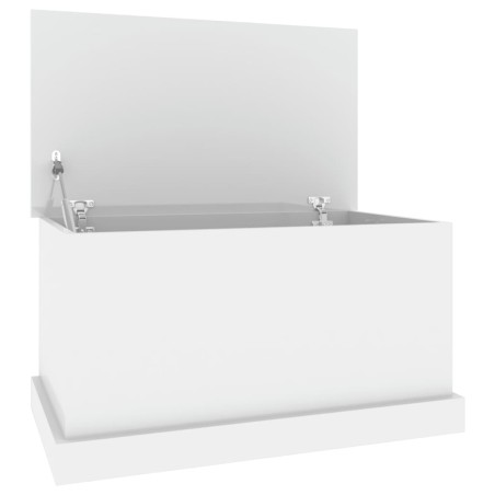 vidaXL Baúl almacenaje madera contrachapada blanco brillo 70x40x38 cm