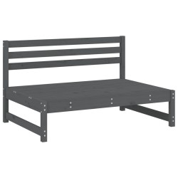 vidaXL Sofá central de jardín madera maciza de pino gris 120x80 cm