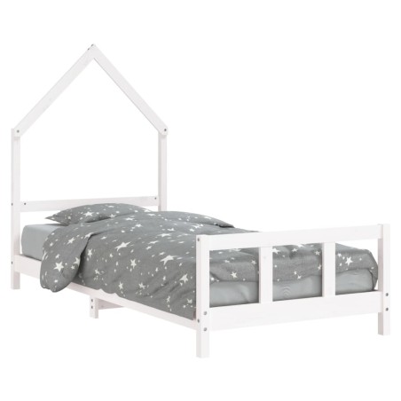 vidaXL Estructura de cama para niños madera de pino blanco 90x190 cm