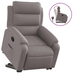 vidaXL Sillón reclinable elevable tela gris taupe