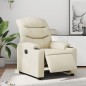 vidaXL Sillón reclinable eléctrico de cuero sintético crema